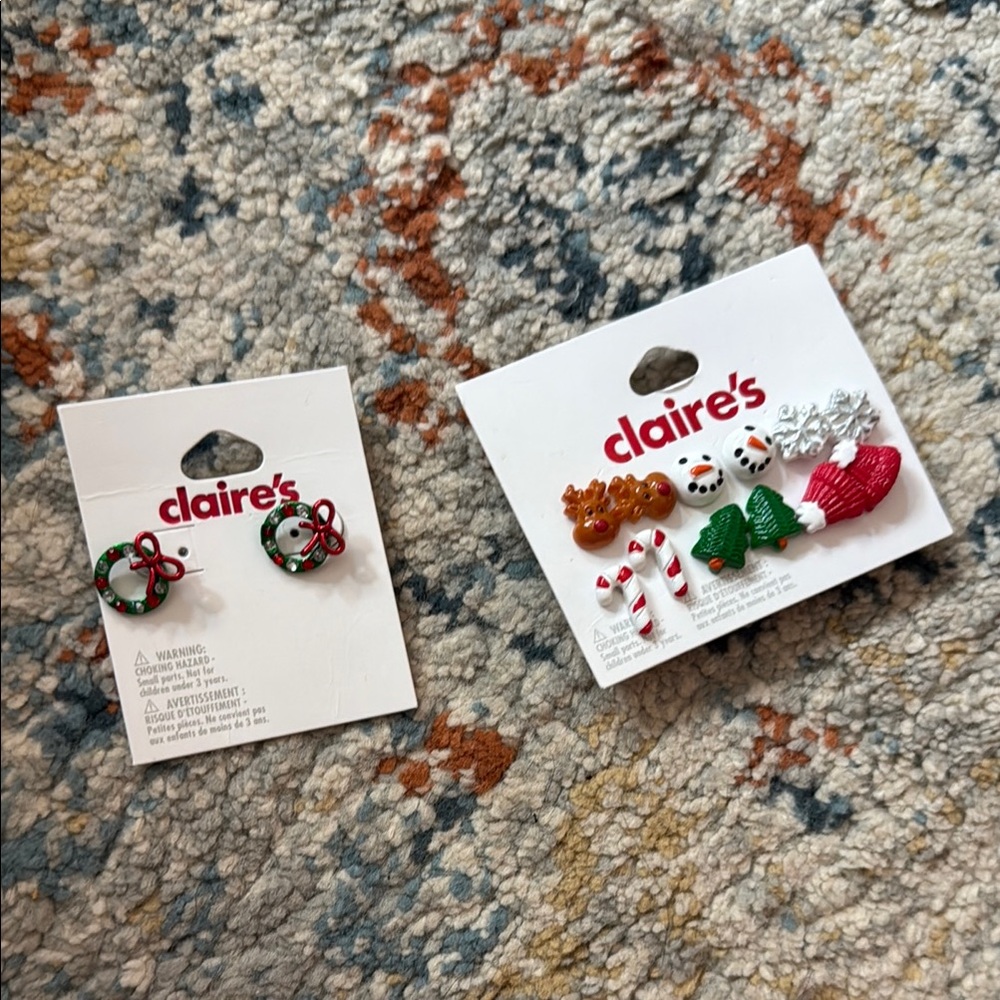 Claire's Christmas Earring Collection - Red, Green, White